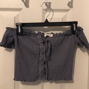 Lace up crop top